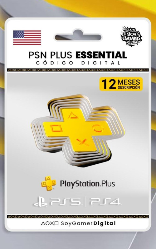 PSN PLUS ESSENTIAL 12 Meses Cuenta USA PS4/PS5